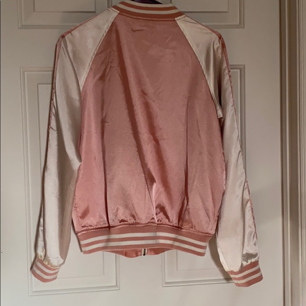 Pink Satin Varsity Jacket - Picture 4 of 7